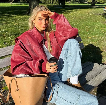 Renée | Bomber Oversize con Cuciture a Contrasto