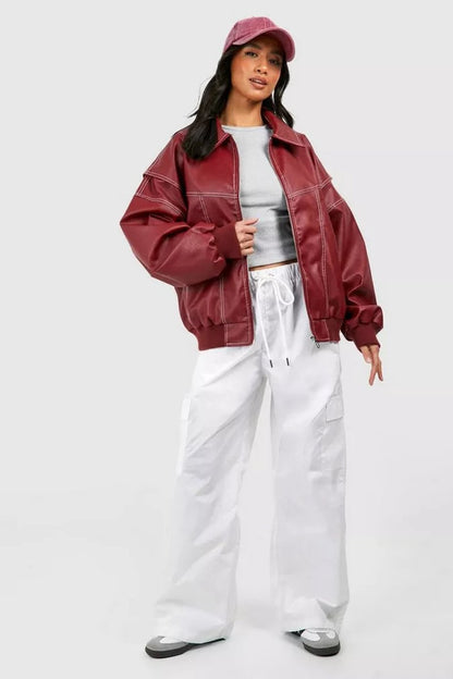 Renée | Bomber Oversize con Cuciture a Contrasto
