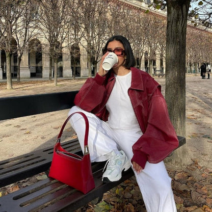 Renée | Bomber Oversize con Cuciture a Contrasto