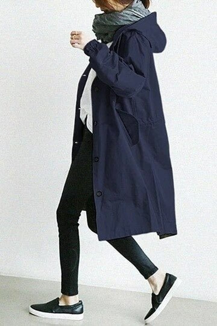 Maisie | Cappotto Oversize con Cappuccio e Bottoni