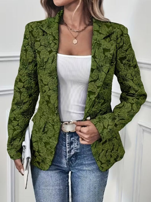 Loretta | Blazer Sciancrato in Jacquard Floreale